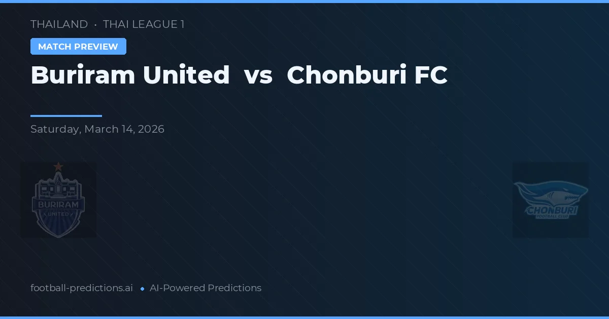 Buriram United vs Chonburi FC — voorspelling en vooruitblik wedstrijd