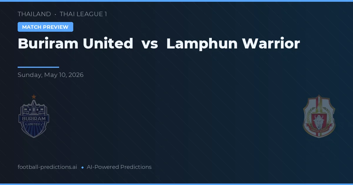 Buriram United vs Lamphun Warrior — voorspelling en vooruitblik wedstrijd