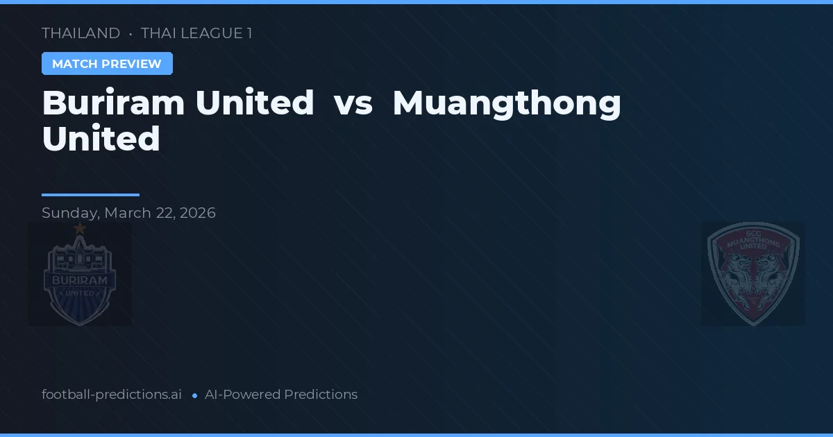Buriram United vs Muangthong United — voorspelling en vooruitblik wedstrijd