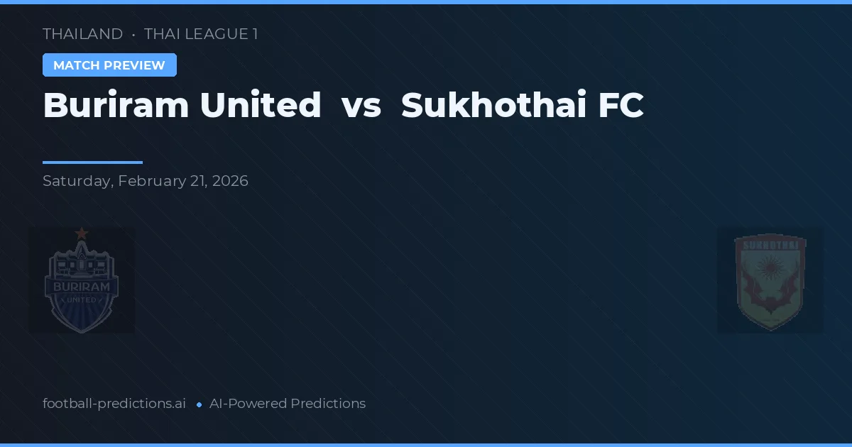Buriram United vs Sukhothai FC — voorspelling en vooruitblik wedstrijd