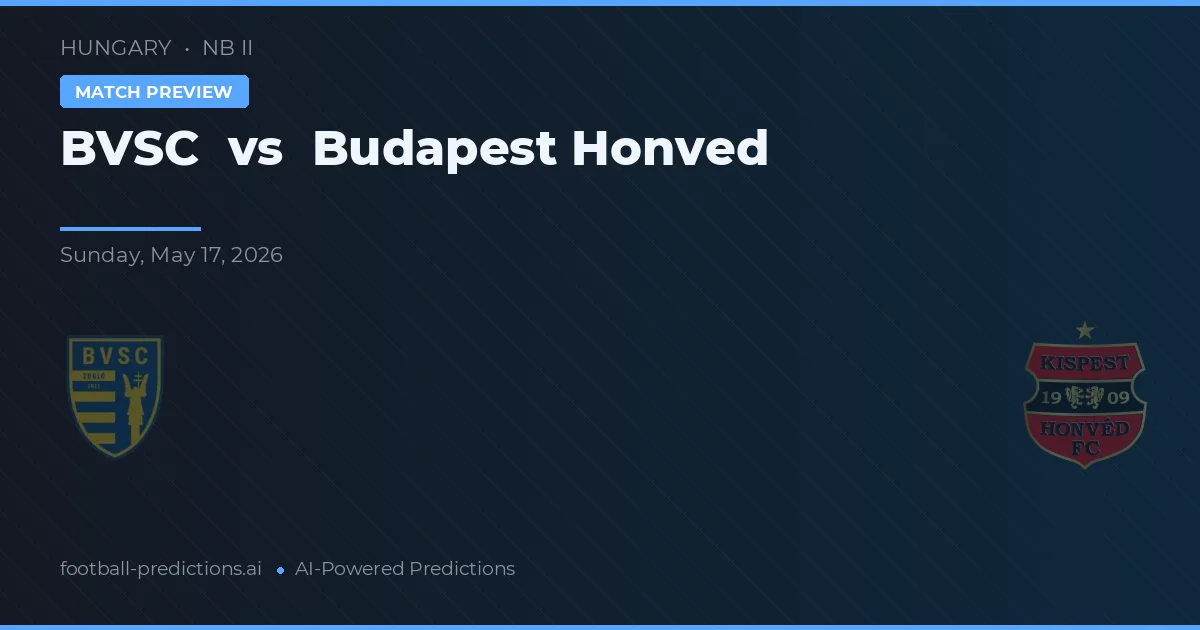 BVSC vs Honvéd Budapest — voorspelling en vooruitblik wedstrijd