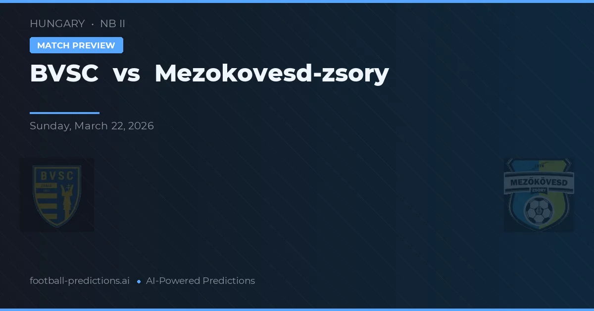 BVSC vs Mezokovesd-Zsóry — voorspelling en vooruitblik wedstrijd