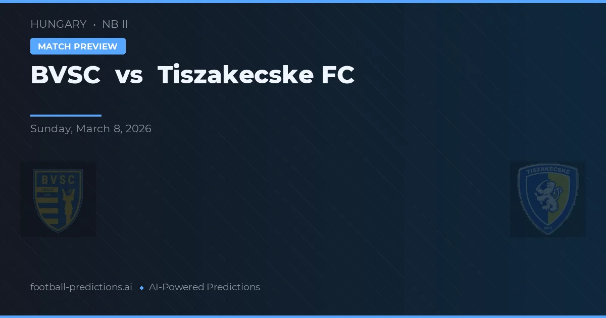 BVSC vs Tiszakecske FC — voorspelling en vooruitblik wedstrijd