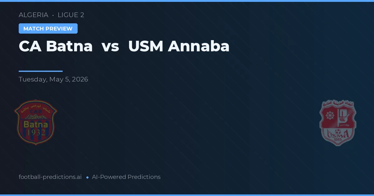 CA Batna vs USM Annaba — voorspelling en vooruitblik wedstrijd