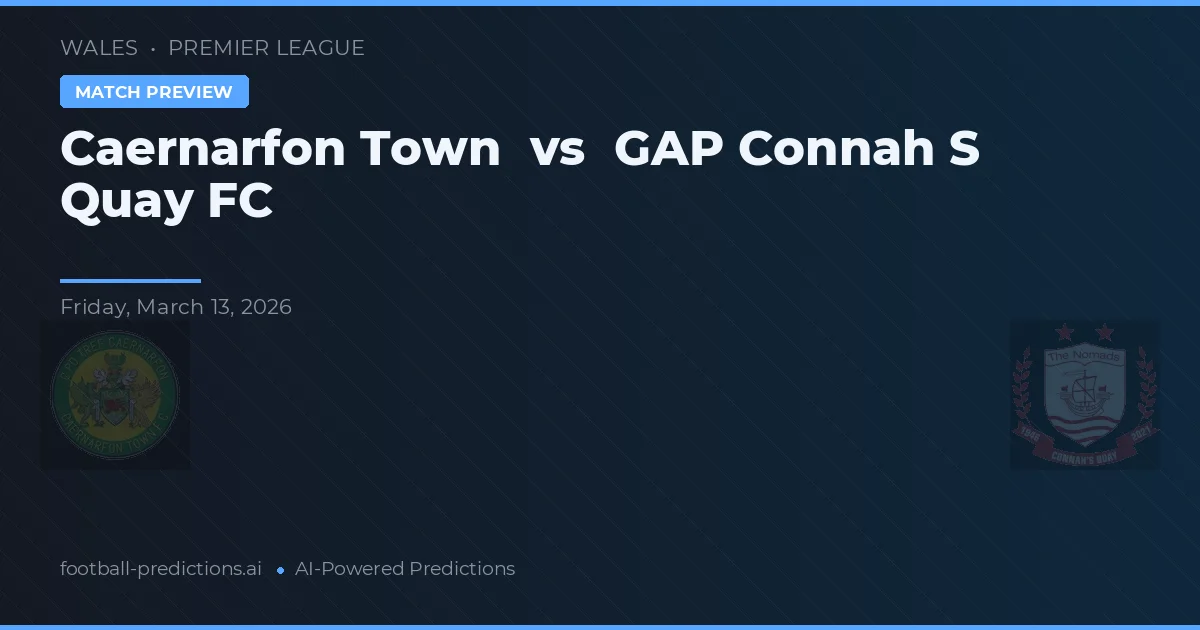 Caernarfon Town vs GAP Connah's Quay FC — voorspelling en vooruitblik wedstrijd