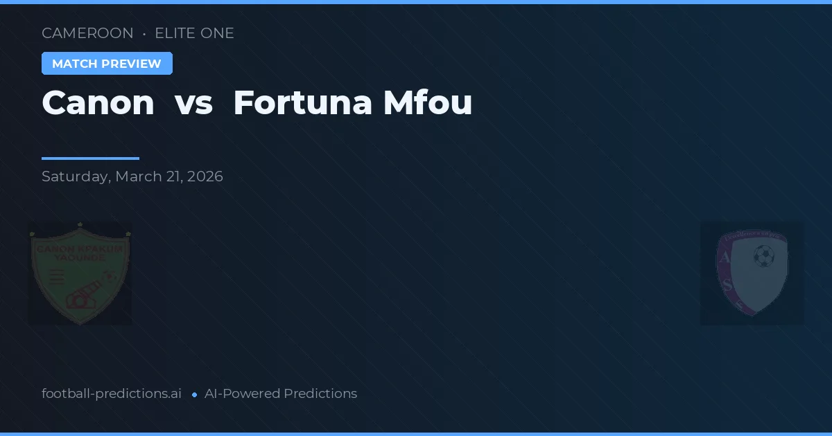 Canon vs Fortuna Mfou — voorspelling en vooruitblik wedstrijd