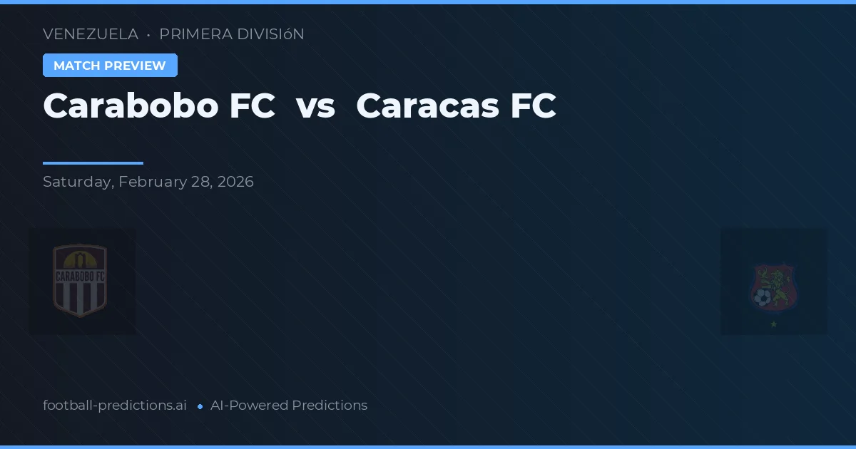 Carabobo FC vs Caracas FC — voorspelling en vooruitblik wedstrijd