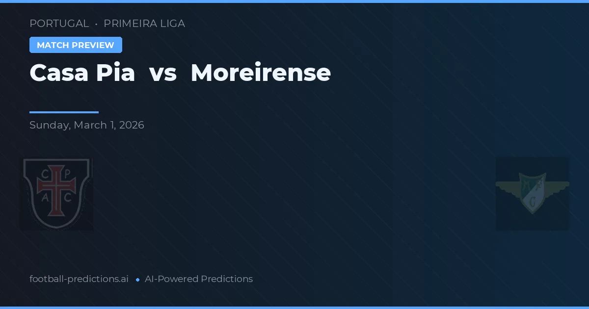 Casa Pia vs Moreirense — voorspelling en vooruitblik wedstrijd