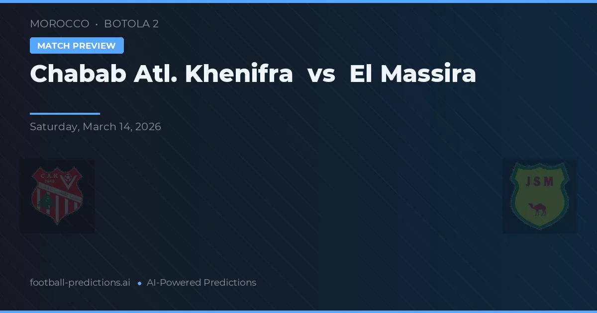 Chabab Atl. Khenifra vs El Massira — voorspelling en vooruitblik wedstrijd