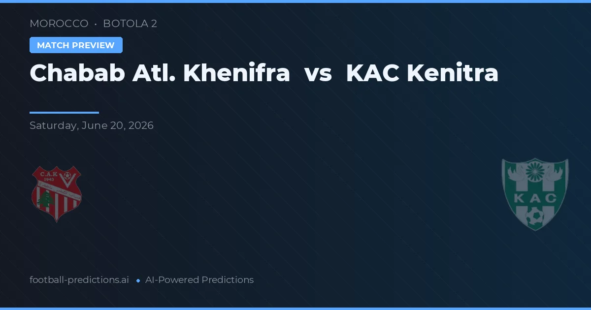 Chabab Atl. Khenifra vs KAC Kenitra — voorspelling en vooruitblik wedstrijd