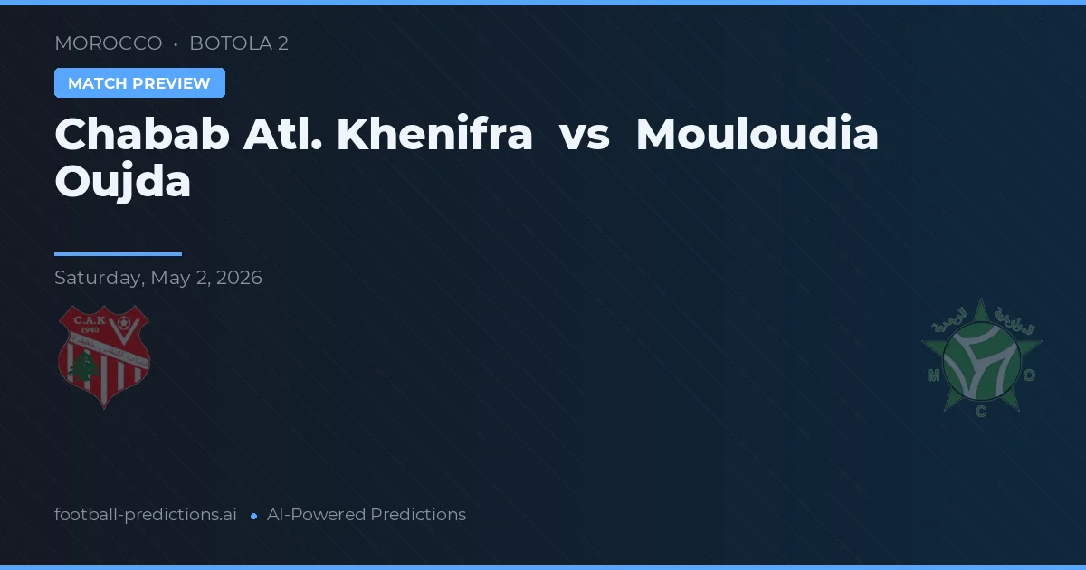 Chabab Atl. Khenifra vs Mouloudia Oujda — voorspelling en vooruitblik wedstrijd