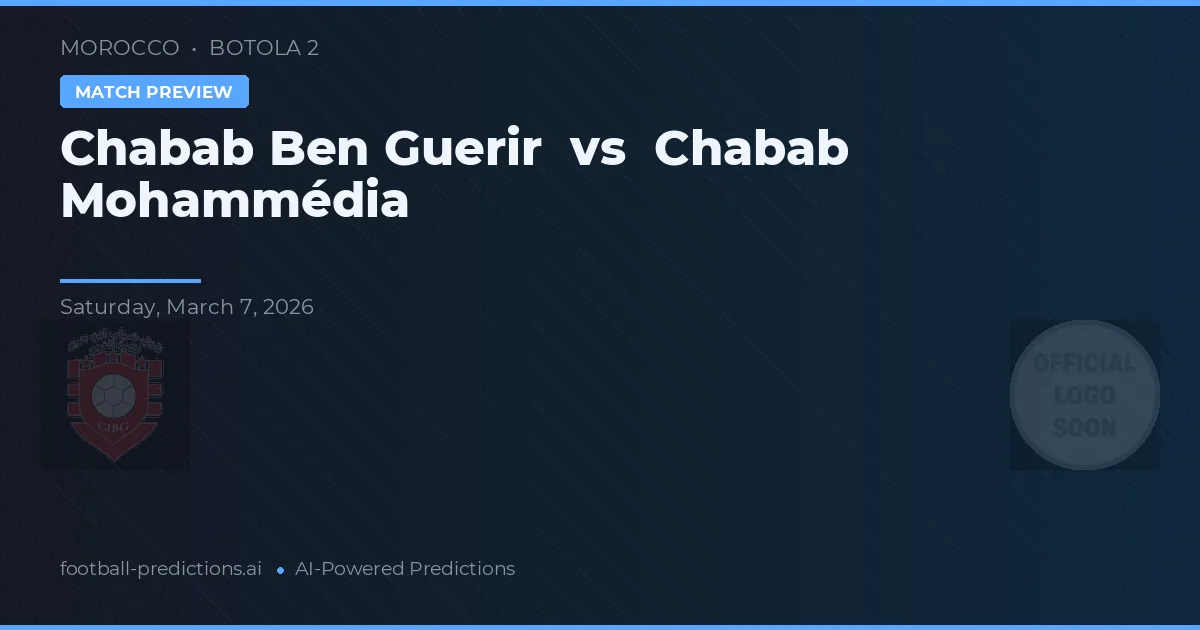 Chabab Ben Guerir vs Chabab Mohammédia — voorspelling en vooruitblik wedstrijd