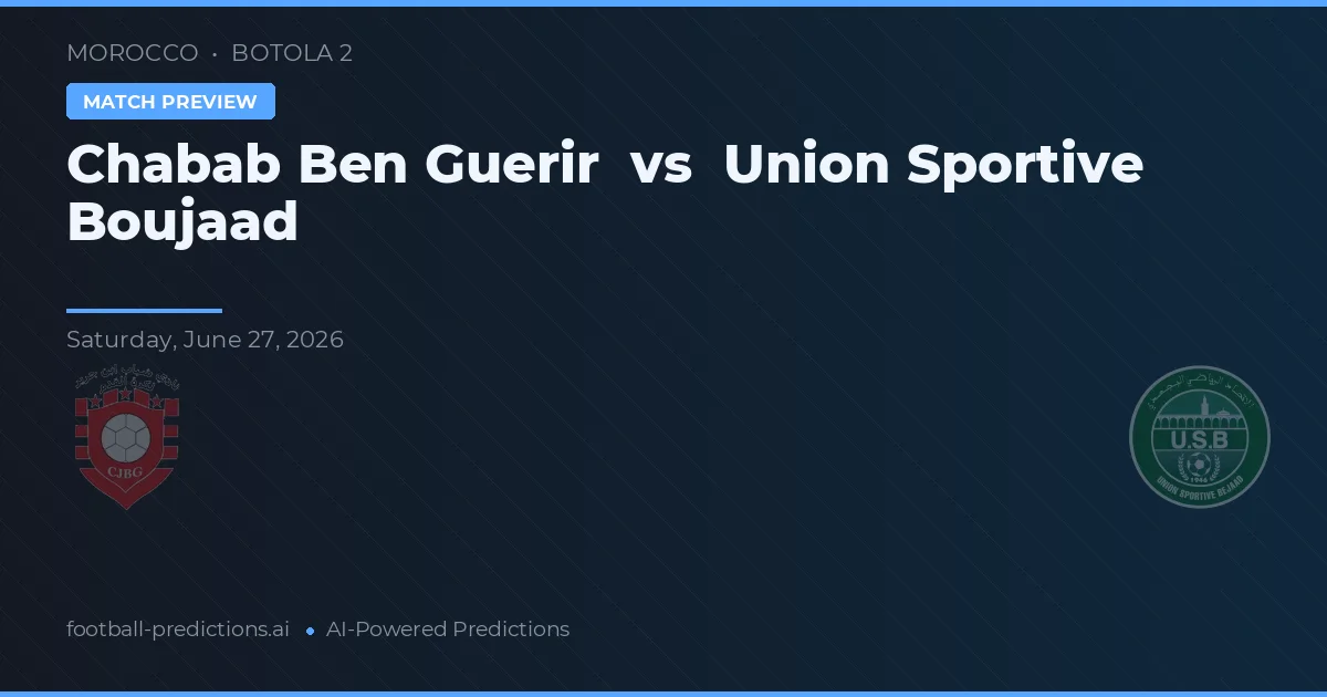 Chabab Ben Guerir vs Union Sportive Boujaad — voorspelling en vooruitblik wedstrijd