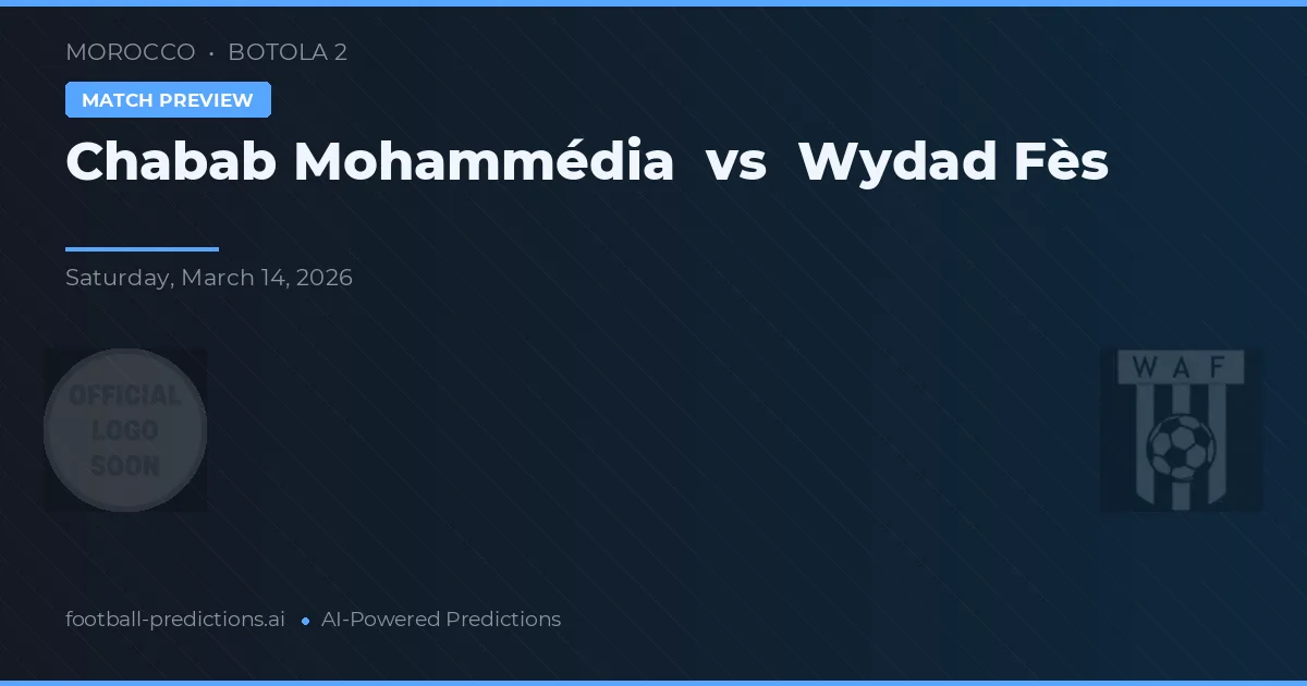 Chabab Mohammédia vs Wydad Fès — voorspelling en vooruitblik wedstrijd