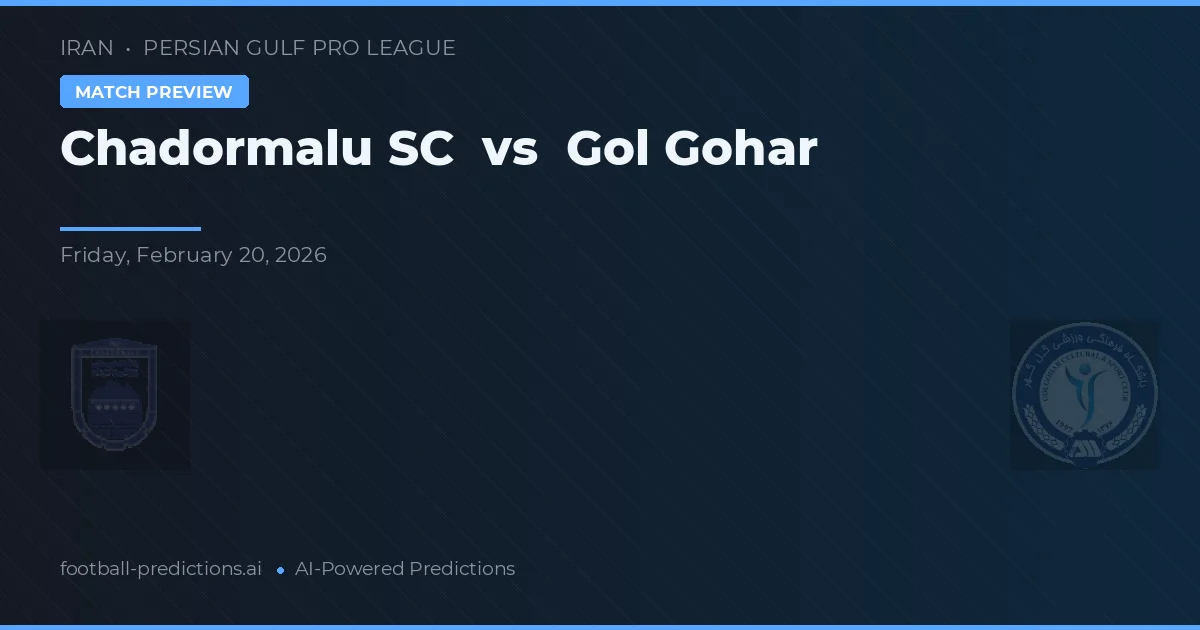 Chadormalu SC vs Gol Gohar — voorspelling en vooruitblik wedstrijd
