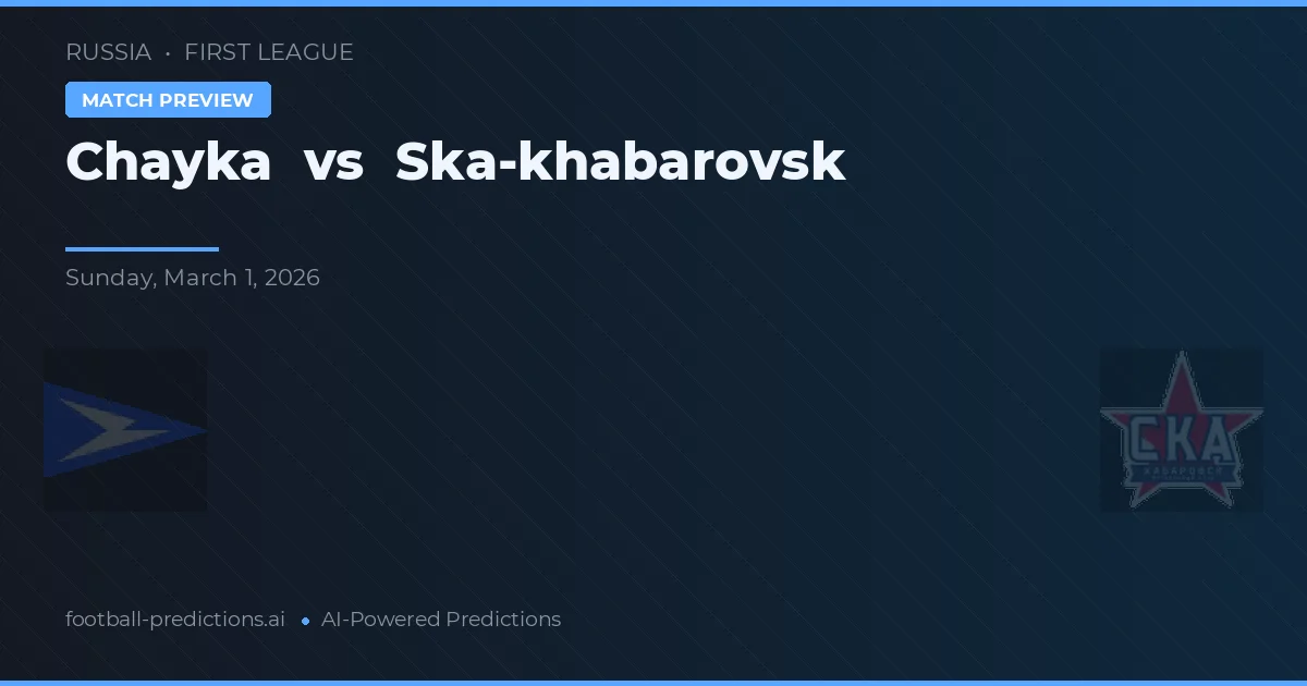 Chayka vs Ska-Khabarovsk — voorspelling en vooruitblik wedstrijd