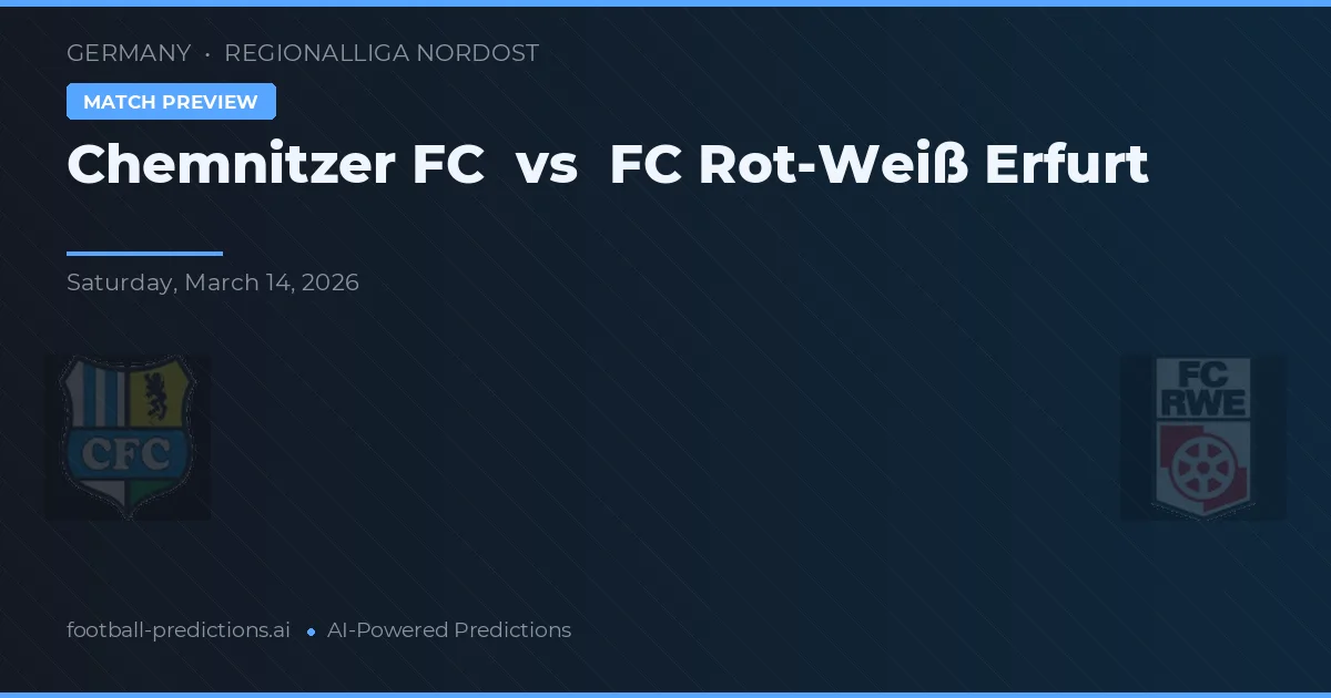 Chemnitzer FC vs FC Rot-Weiß Erfurt — voorspelling en vooruitblik wedstrijd