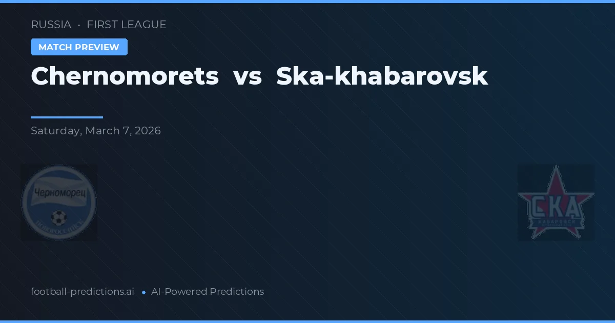 Chernomorets vs Ska-Khabarovsk — voorspelling en vooruitblik wedstrijd