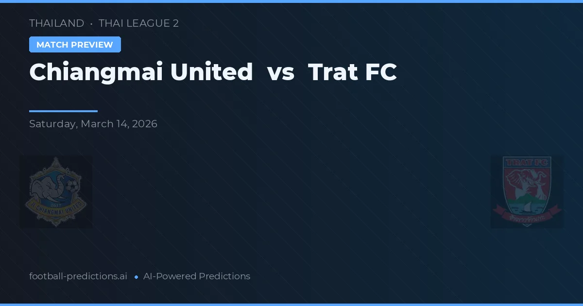 Chiangmai United vs Trat FC — voorspelling en vooruitblik wedstrijd