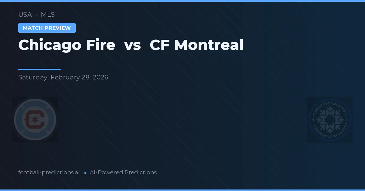 Chicago Fire vs CF Montreal — voorspelling en vooruitblik wedstrijd