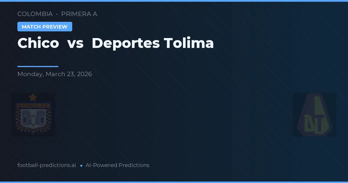 Chico vs Deportes Tolima — voorspelling en vooruitblik wedstrijd