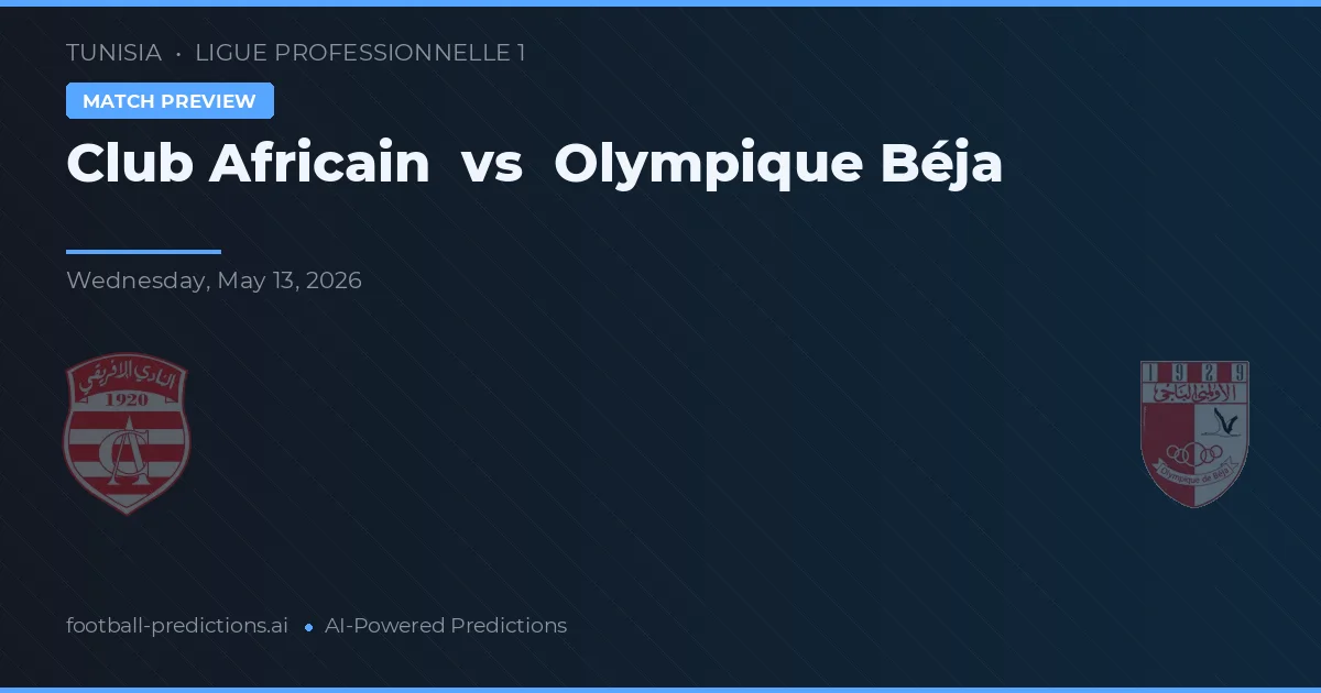 Club Africain vs Olympique Béja — voorspelling en vooruitblik wedstrijd
