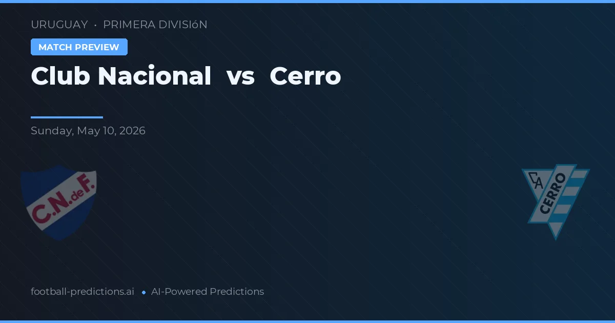 Club Nacional de Football vs Cerro — voorspelling en vooruitblik wedstrijd
