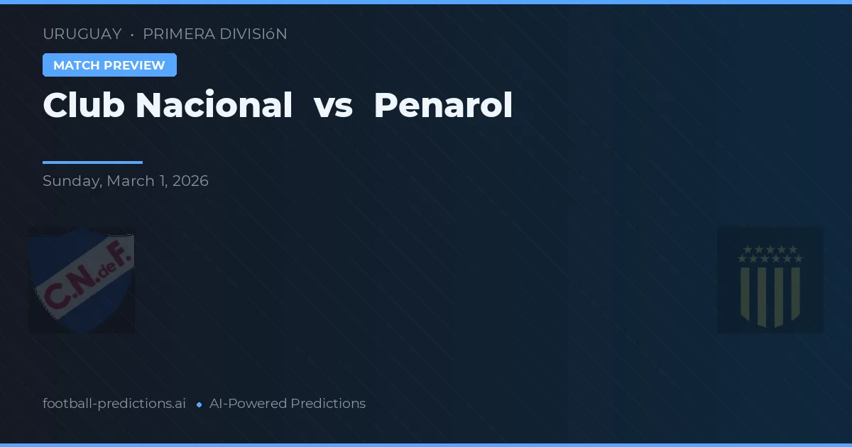 Club Nacional de Football vs Peñarol — voorspelling en vooruitblik wedstrijd