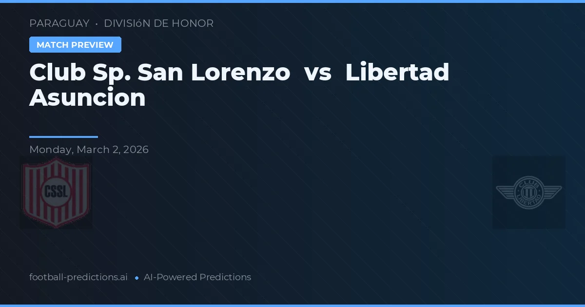 Club Sportivo San Lorenzo vs Libertad Asunción — voorspelling en vooruitblik wedstrijd