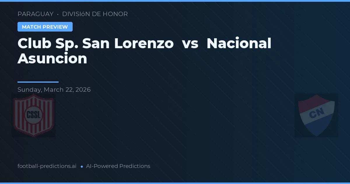 Club Sportivo San Lorenzo vs Nacional Asunción — voorspelling en vooruitblik wedstrijd