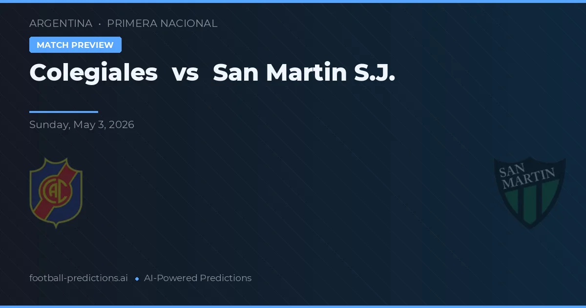 Colegiales vs San Martín SJ — voorspelling en vooruitblik wedstrijd