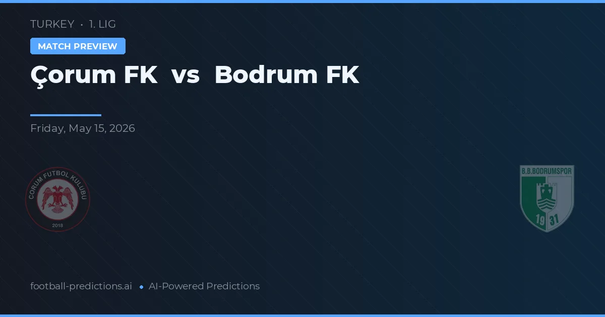 Çorum FK vs Bodrumspor — voorspelling en vooruitblik wedstrijd