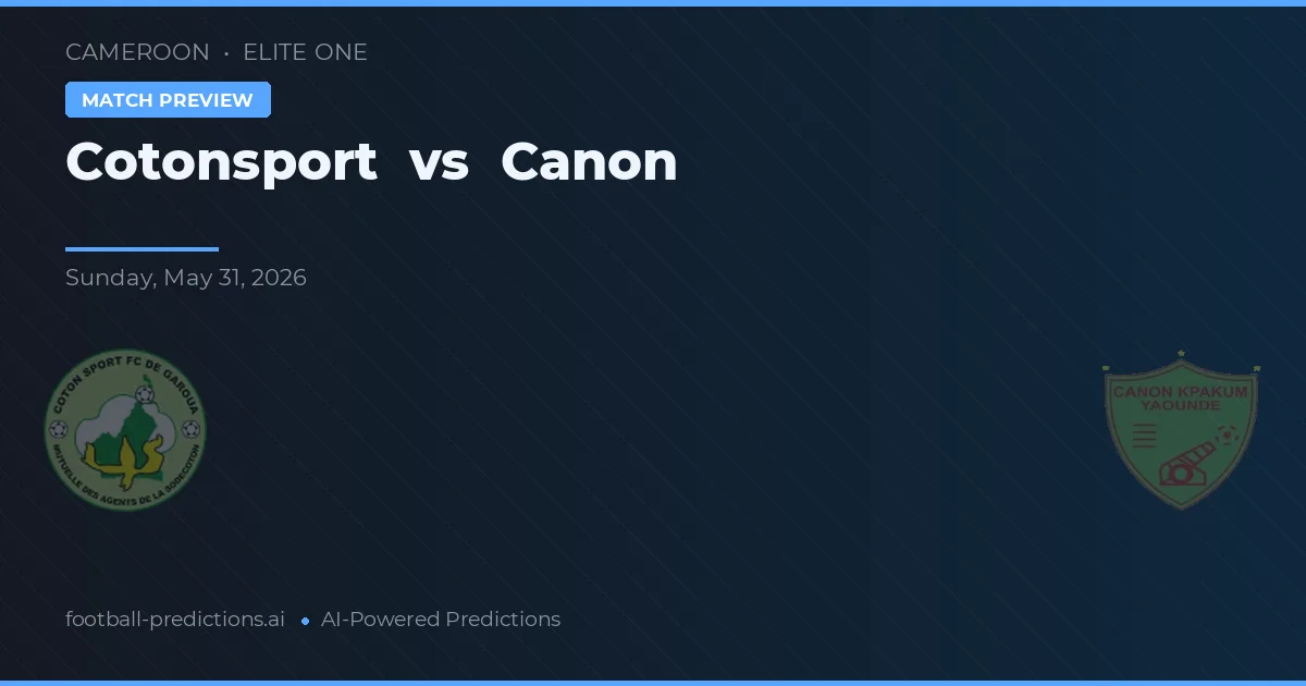 Cotonsport vs Canon — voorspelling en vooruitblik wedstrijd