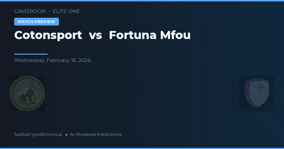Cotonsport vs Fortuna Mfou — voorspelling en vooruitblik wedstrijd