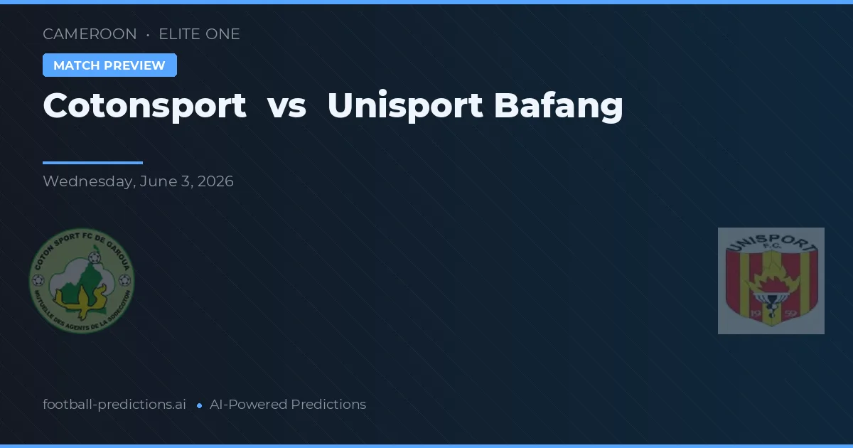 Cotonsport vs Unisport Bafang — voorspelling en vooruitblik wedstrijd