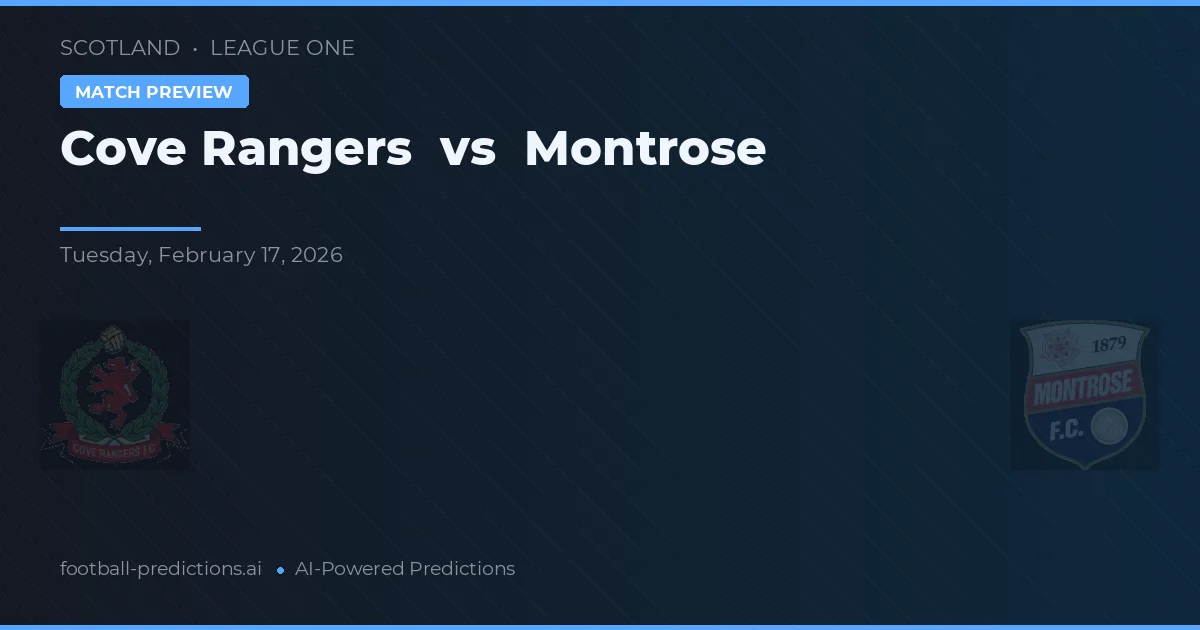 Cove Rangers vs Montrose — voorspelling en vooruitblik wedstrijd