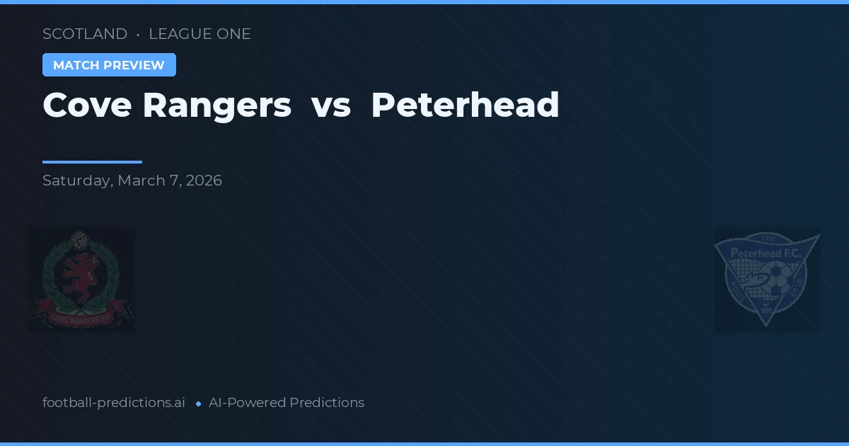 Cove Rangers vs Peterhead — voorspelling en vooruitblik wedstrijd
