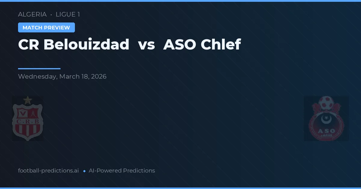CR Belouizdad vs ASO Chlef — voorspelling en vooruitblik wedstrijd