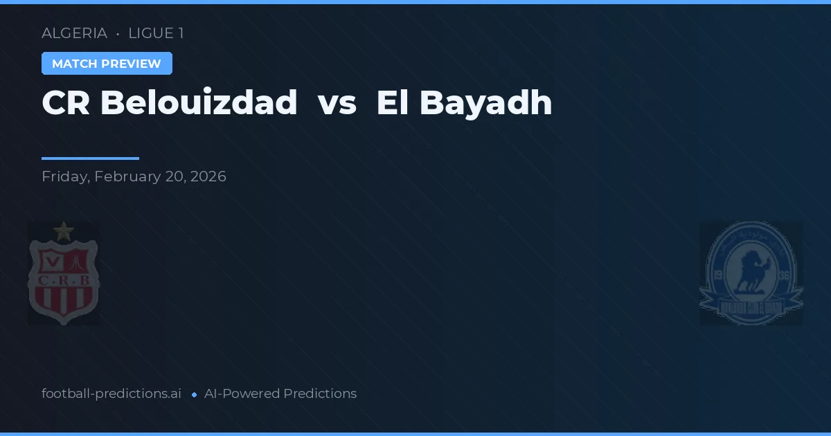 CR Belouizdad vs El Bayadh — voorspelling en vooruitblik wedstrijd