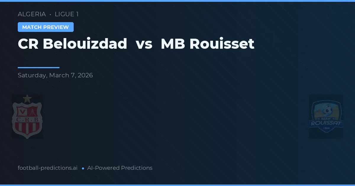 CR Belouizdad vs MB Rouisset — voorspelling en vooruitblik wedstrijd