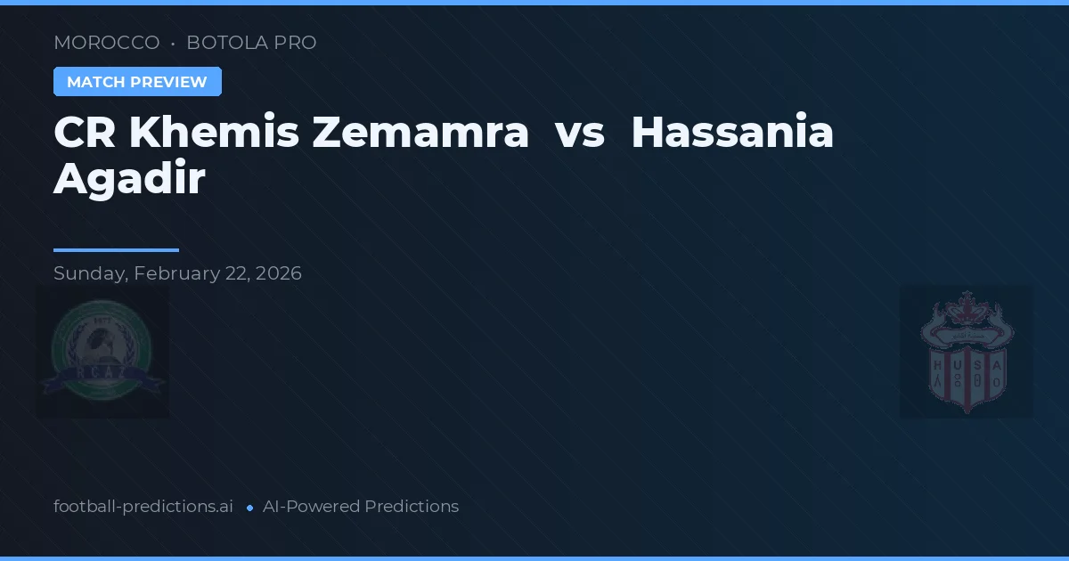 CR Khemis Zemamra vs Hassania Agadir — voorspelling en vooruitblik wedstrijd