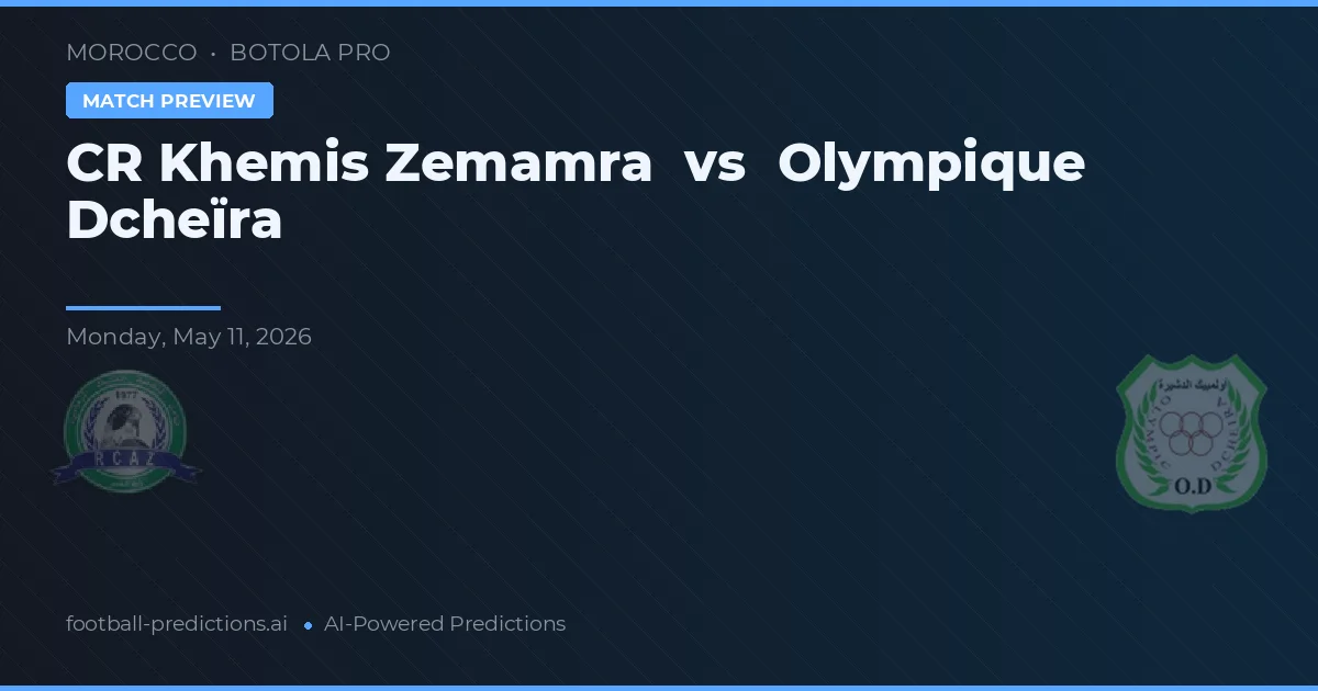CR Khemis Zemamra vs Olympique Dcheïra — voorspelling en vooruitblik wedstrijd