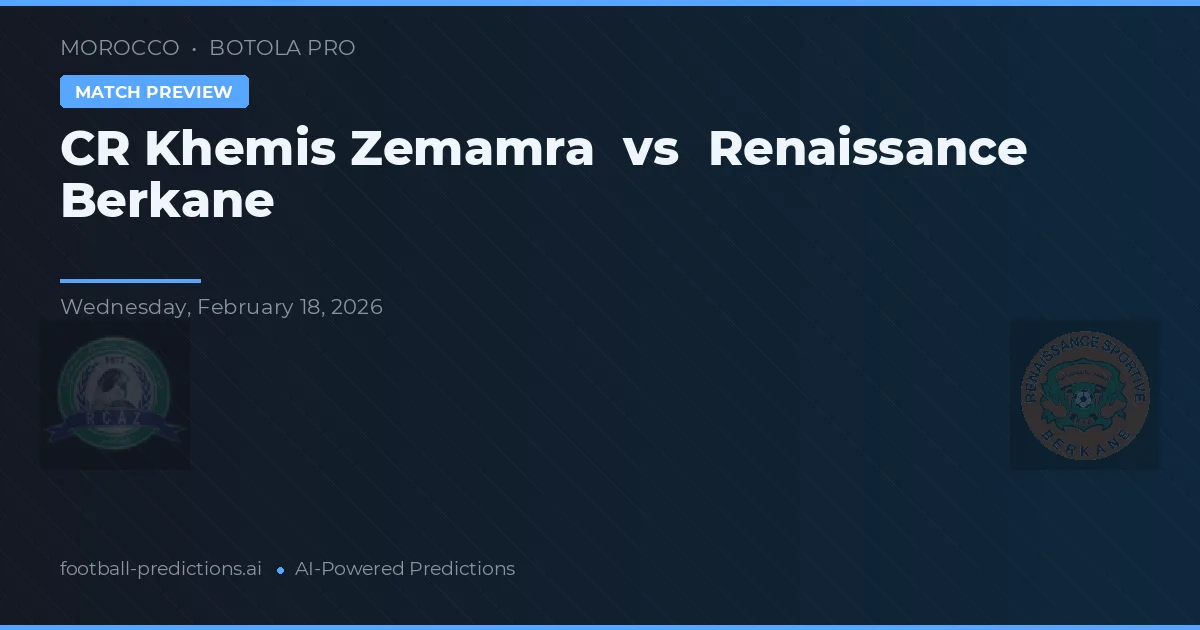 CR Khemis Zemamra vs Renaissance Berkane — voorspelling en vooruitblik wedstrijd
