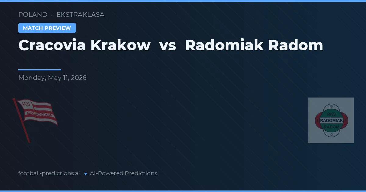 Cracovia Kraków vs Radomiak Radom — voorspelling en vooruitblik wedstrijd