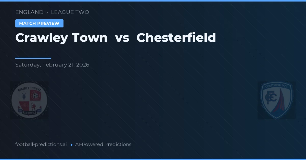 Crawley Town vs Chesterfield — voorspelling en vooruitblik wedstrijd