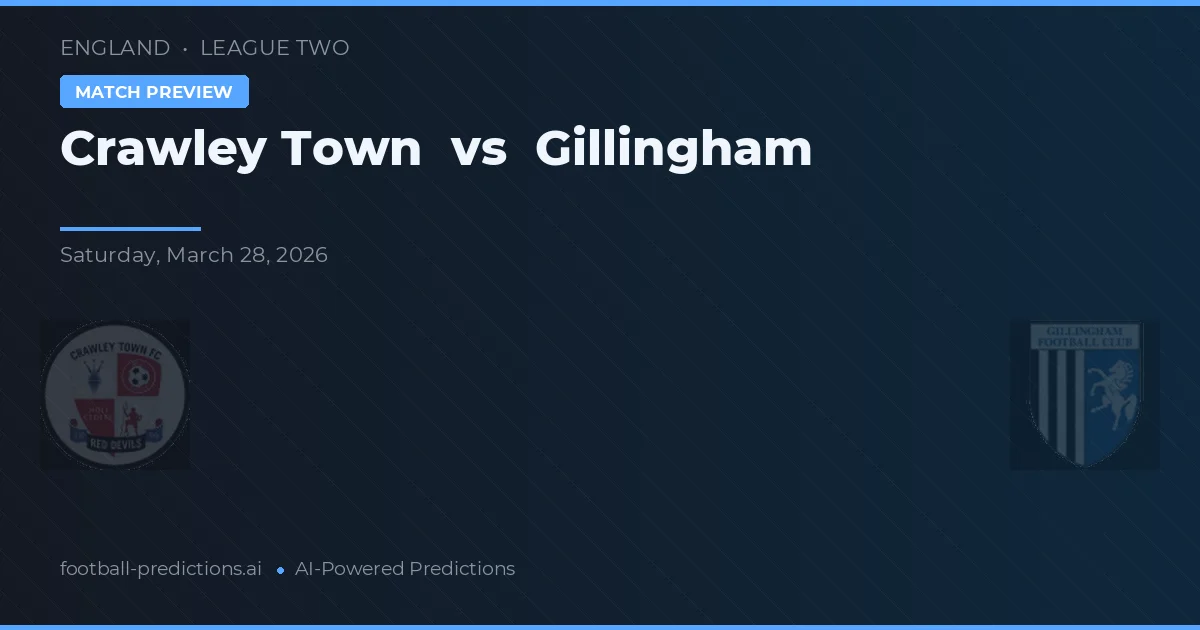 Crawley Town vs Gillingham — voorspelling en vooruitblik wedstrijd