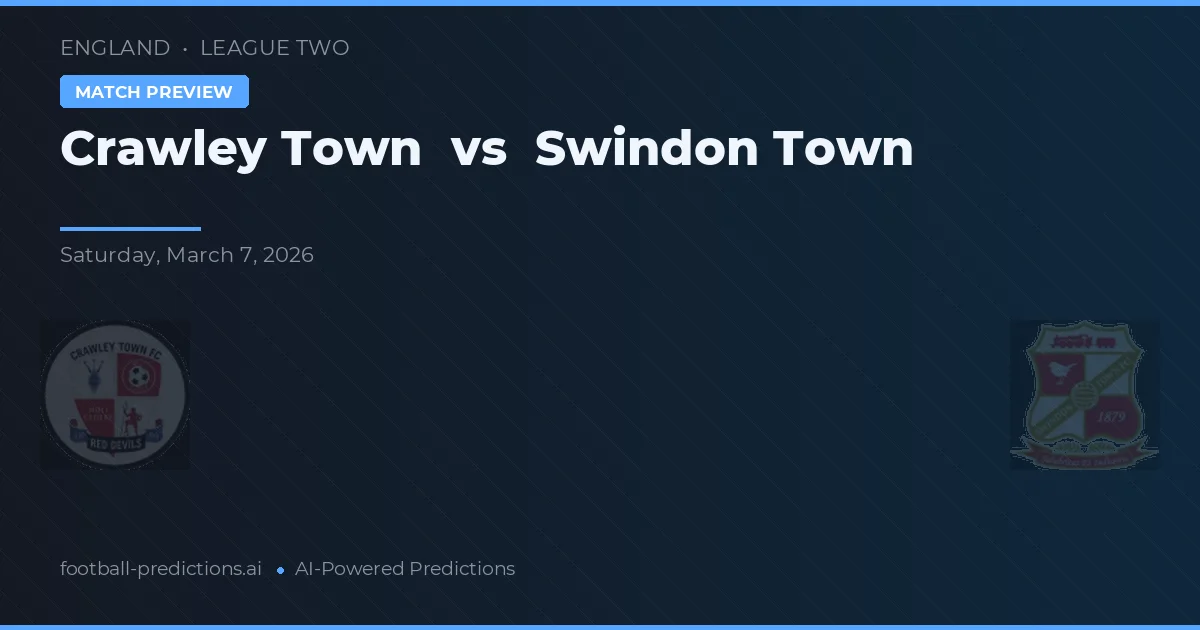 Crawley Town vs Swindon Town — voorspelling en vooruitblik wedstrijd