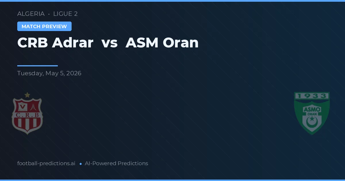 CRB Adrar vs ASM Oran — voorspelling en vooruitblik wedstrijd