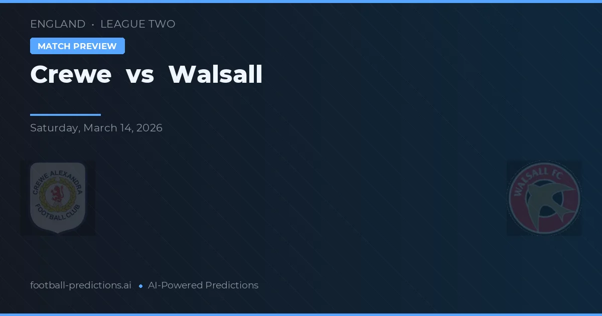 Crewe vs Walsall — voorspelling en vooruitblik wedstrijd