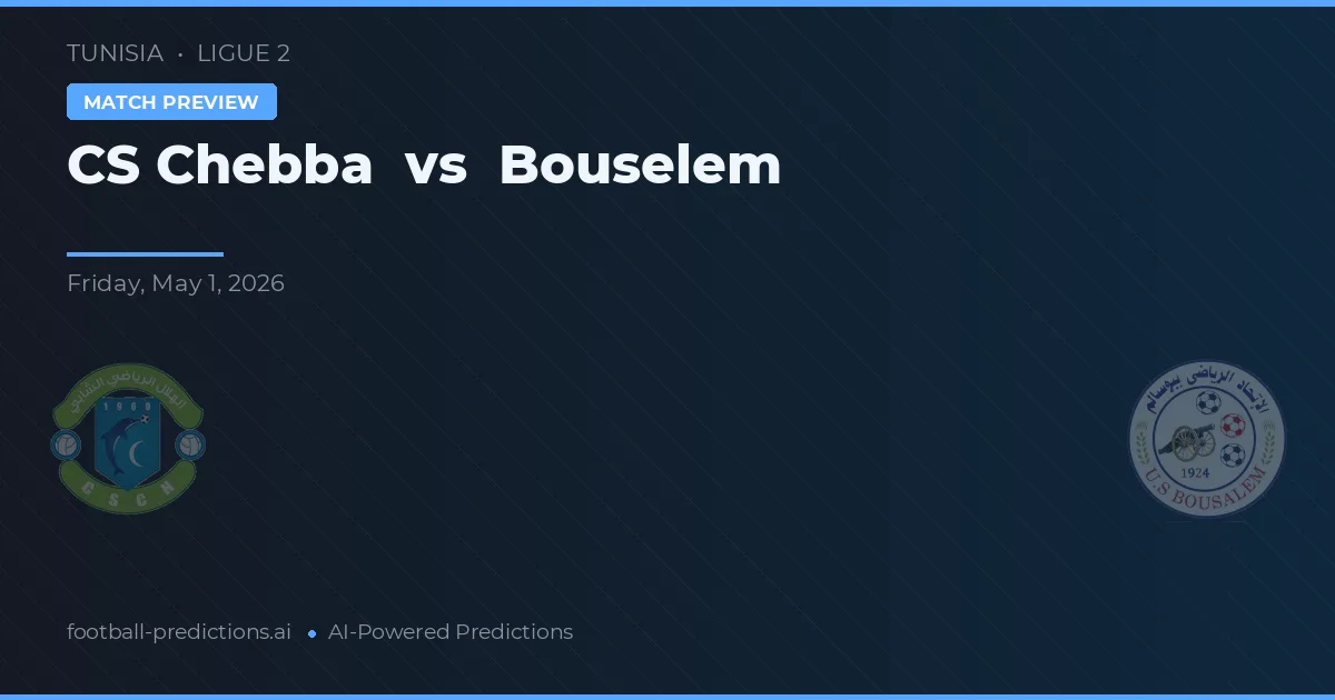 CS Chebba vs Bouselem — voorspelling en vooruitblik wedstrijd
